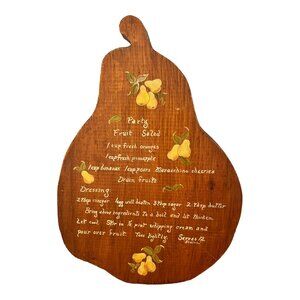 Handmade Wood Pear Shape Wall Hanging Party Fruit Salad Recipe, Country, Cabin